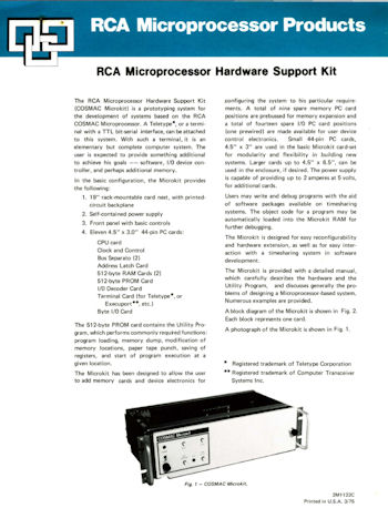 RCA Microprocessor Hardware Support Kit brocure