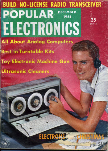 The cover of Popular Electronics December 1961 featuring analog computers