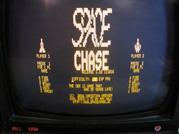 Screen shot of Space Chase program written for the B Series Computer.