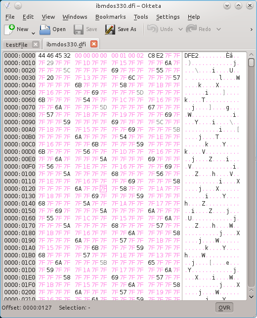 hex/asc dump DFI file