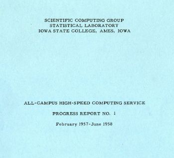 Iowa State College Progress report No 1