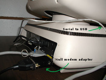 Commodore CBM 256-80 Rear ports with RS232 connector to Rasbperry Pi
